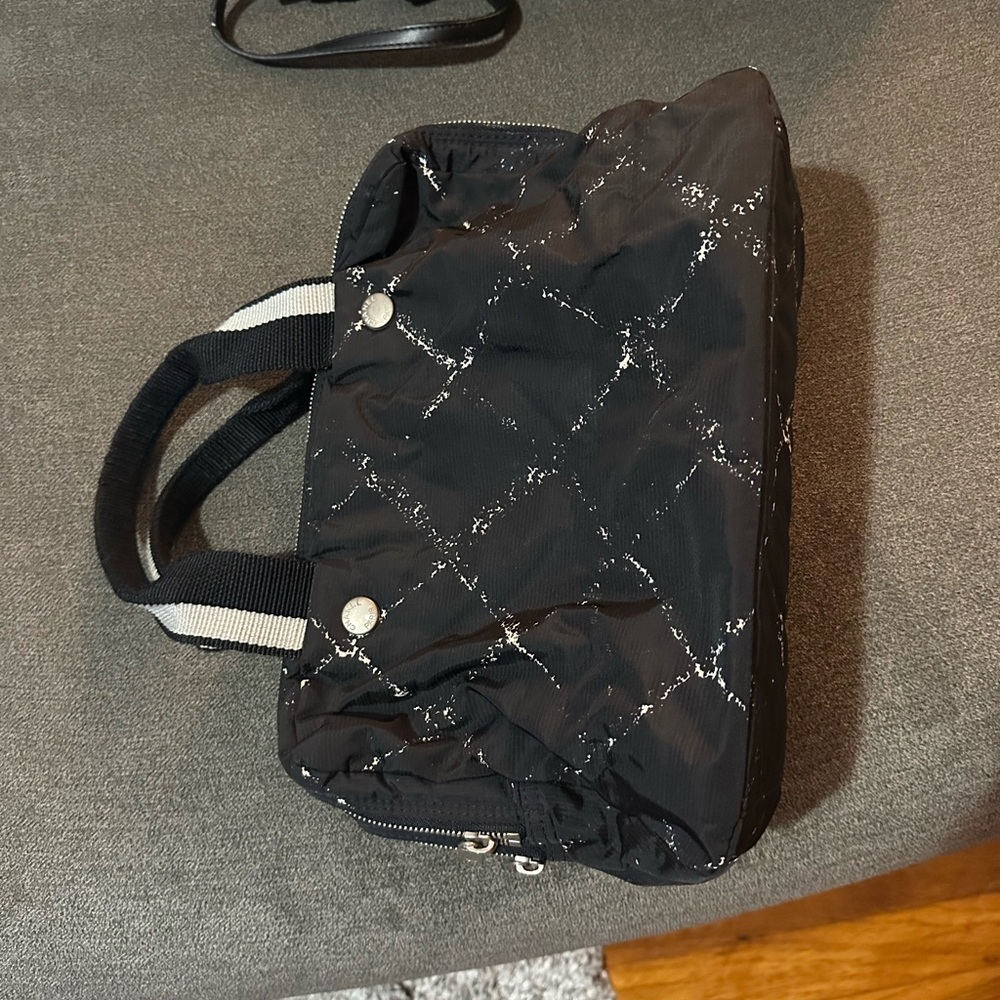 CHANEL Black Nylon Travelline make up bag